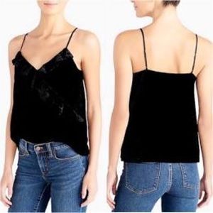 3/$50 J CREW velvet ruffle cami black